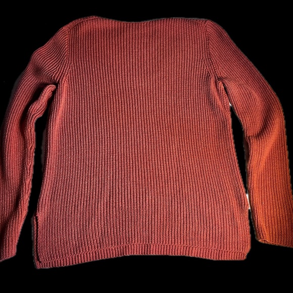 J. Crew Mercantile Ribbed V-Neck Pullover Sweater, Heather Pumpkin (NWT) - Picture 5 of 8